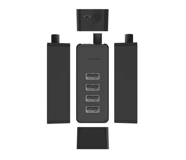 Orico USB-A - 4x USB-A 2.0 30cm - czarny - 1343446 - zdjęcie 3